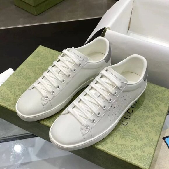 Classic Gucci ace 'White Gray' Men's Flat leisure shoes new with box - Picture 1 of 6